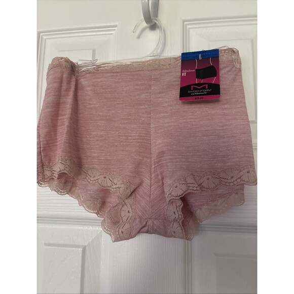 (2 PK) MAIDENFORM DREAM WOMEN'S BOYSHORT PINK/BLACK FITS LIKE A DREAM SIZE: XL/8 - Picture 1 of 3